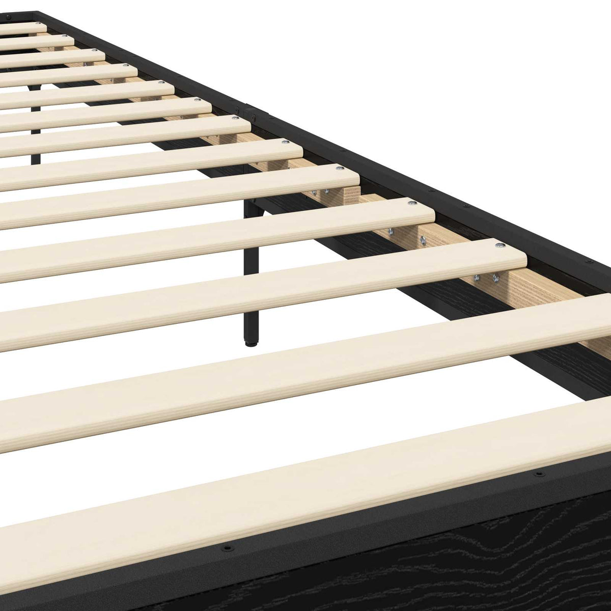 Bettrahmen Schwarz Eichen-Optik 80 x 200 cm Holzwerkstoff