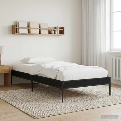 Bettrahmen Schwarz Eichen-Optik 80 x 200 cm Holzwerkstoff