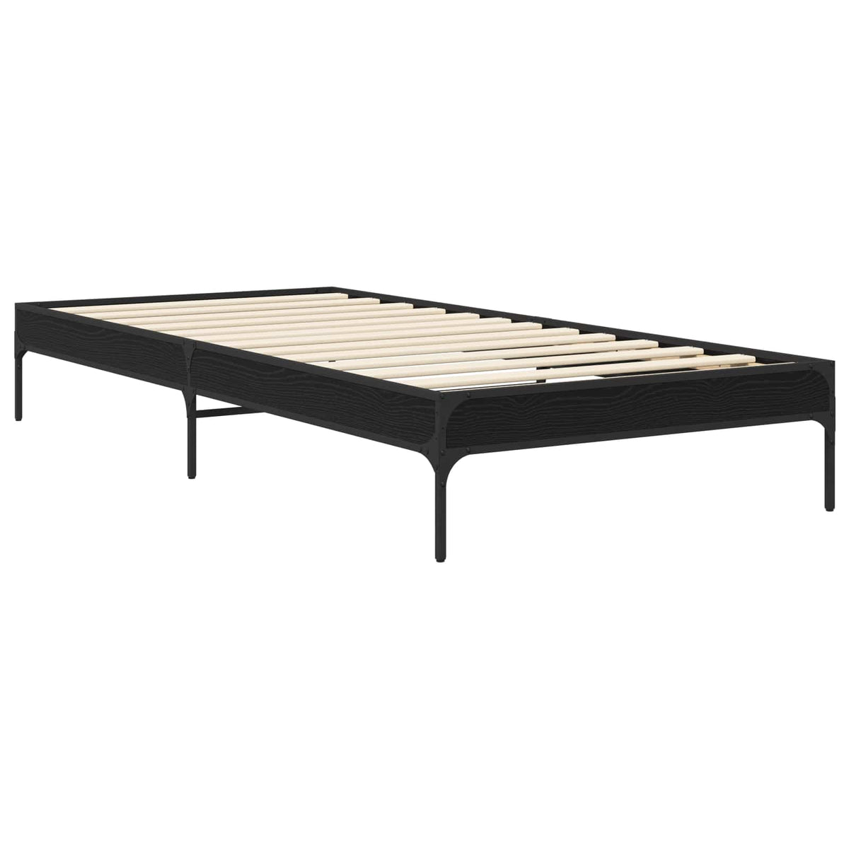 Bettrahmen Schwarz Eichen-Optik 80 x 200 cm Holzwerkstoff