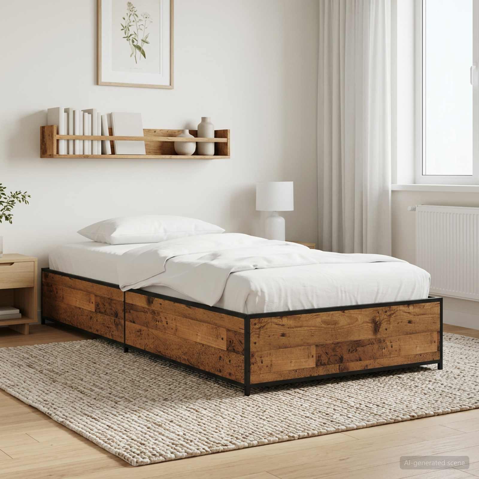 Bettrahmen Altholz 80 x 200 cm Holzwerkstoff