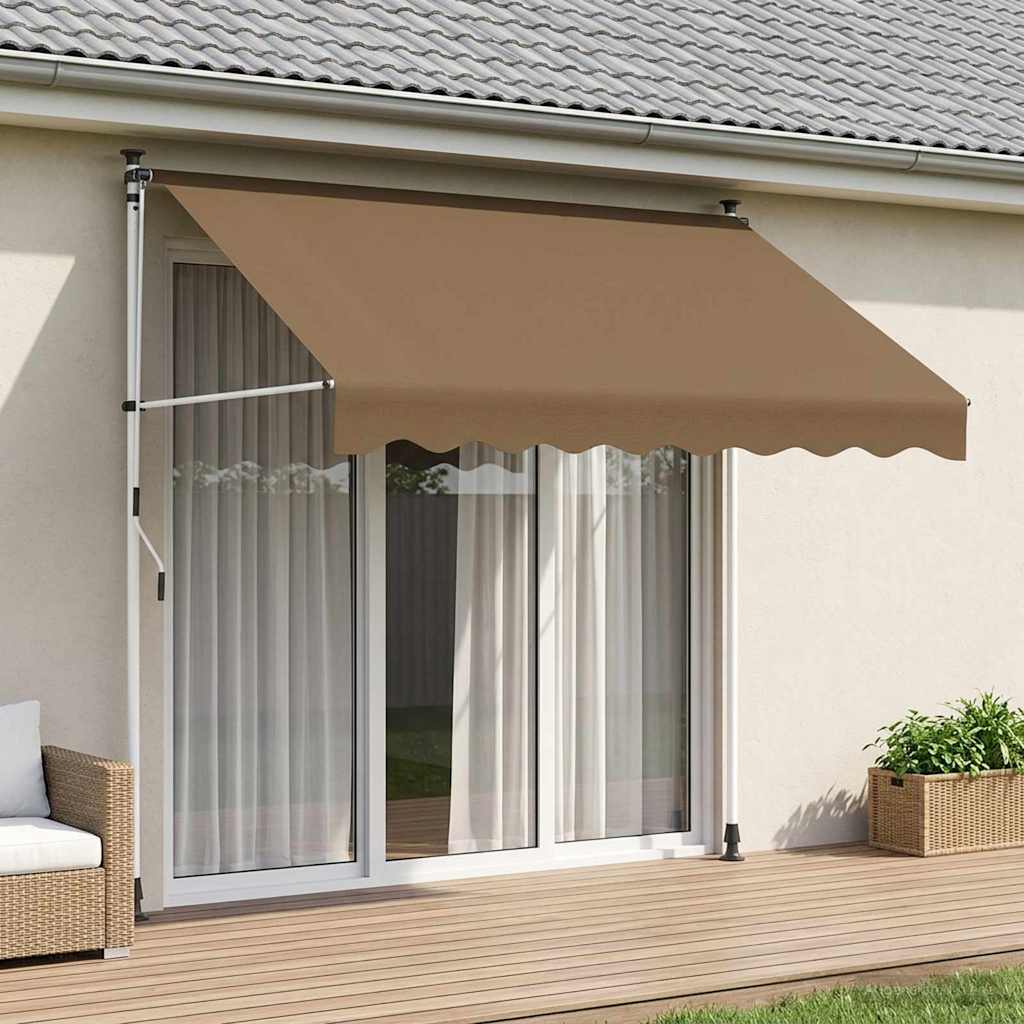 Manuell einziehbare Markise Beige 100 cm
