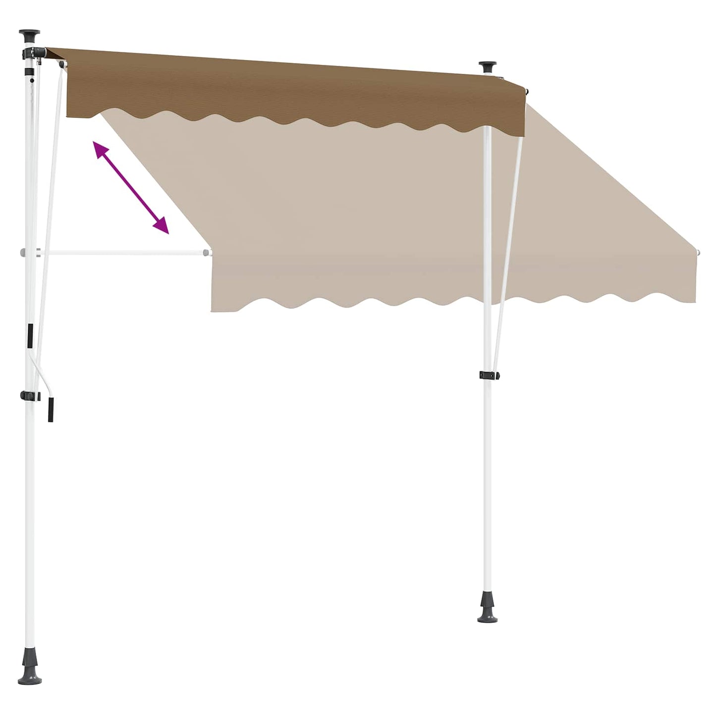 Manuell einziehbare Markise Beige 100 cm