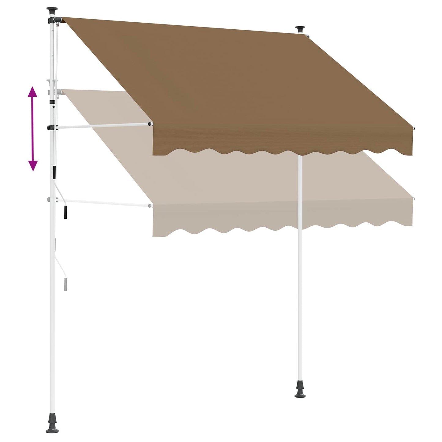 Manuell einziehbare Markise Beige 250 cm