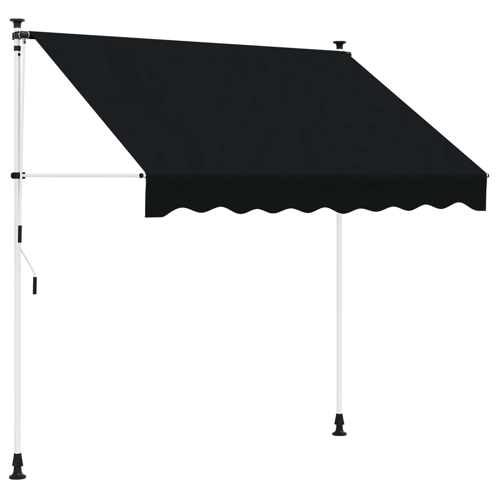Manuell einziehbare Markise Schwarz 200 cm