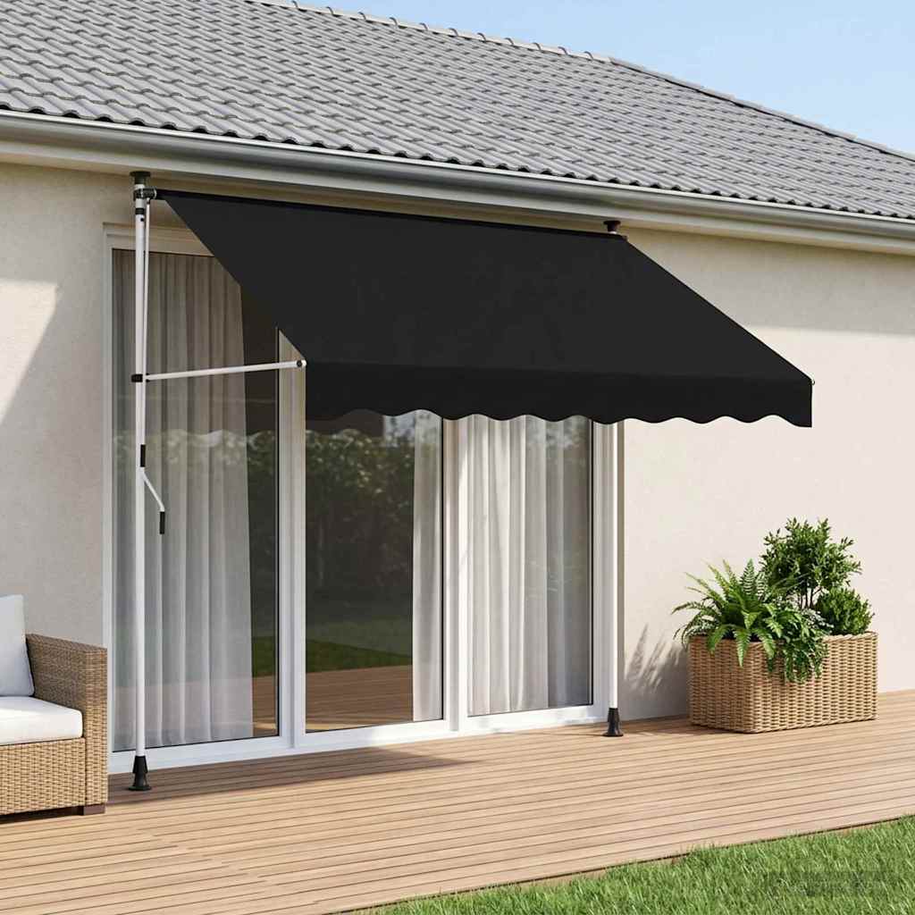 Manuell einziehbare Markise Schwarz 250 cm