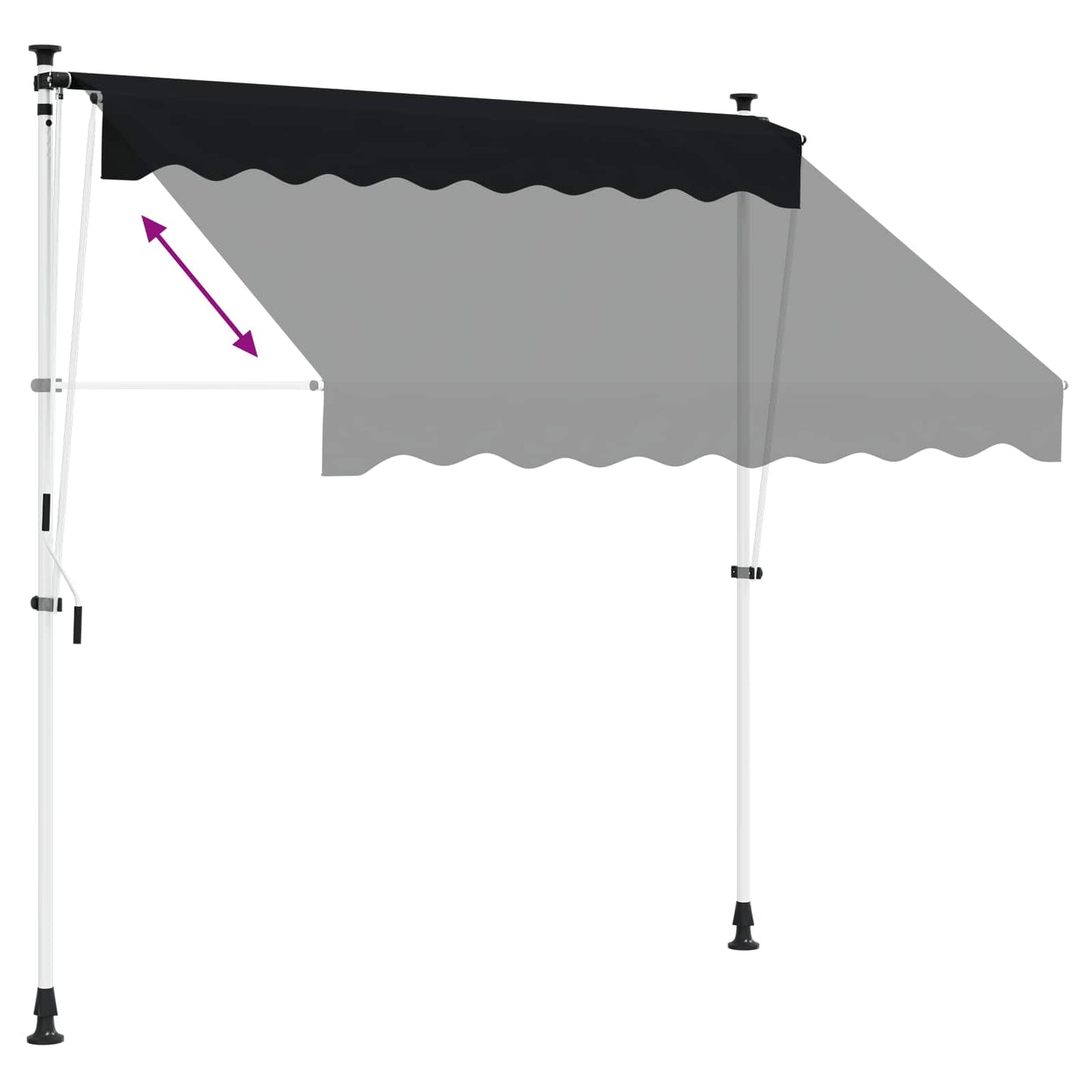 Manuell einziehbare Markise Schwarz 300 cm