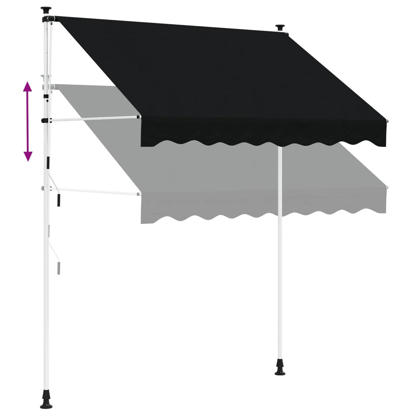 Manuell einziehbare Markise Schwarz 300 cm