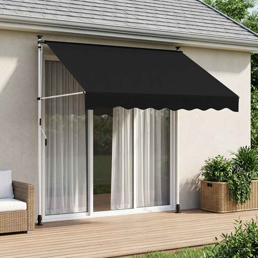 Manuell einziehbare Markise Schwarz 350 cm
