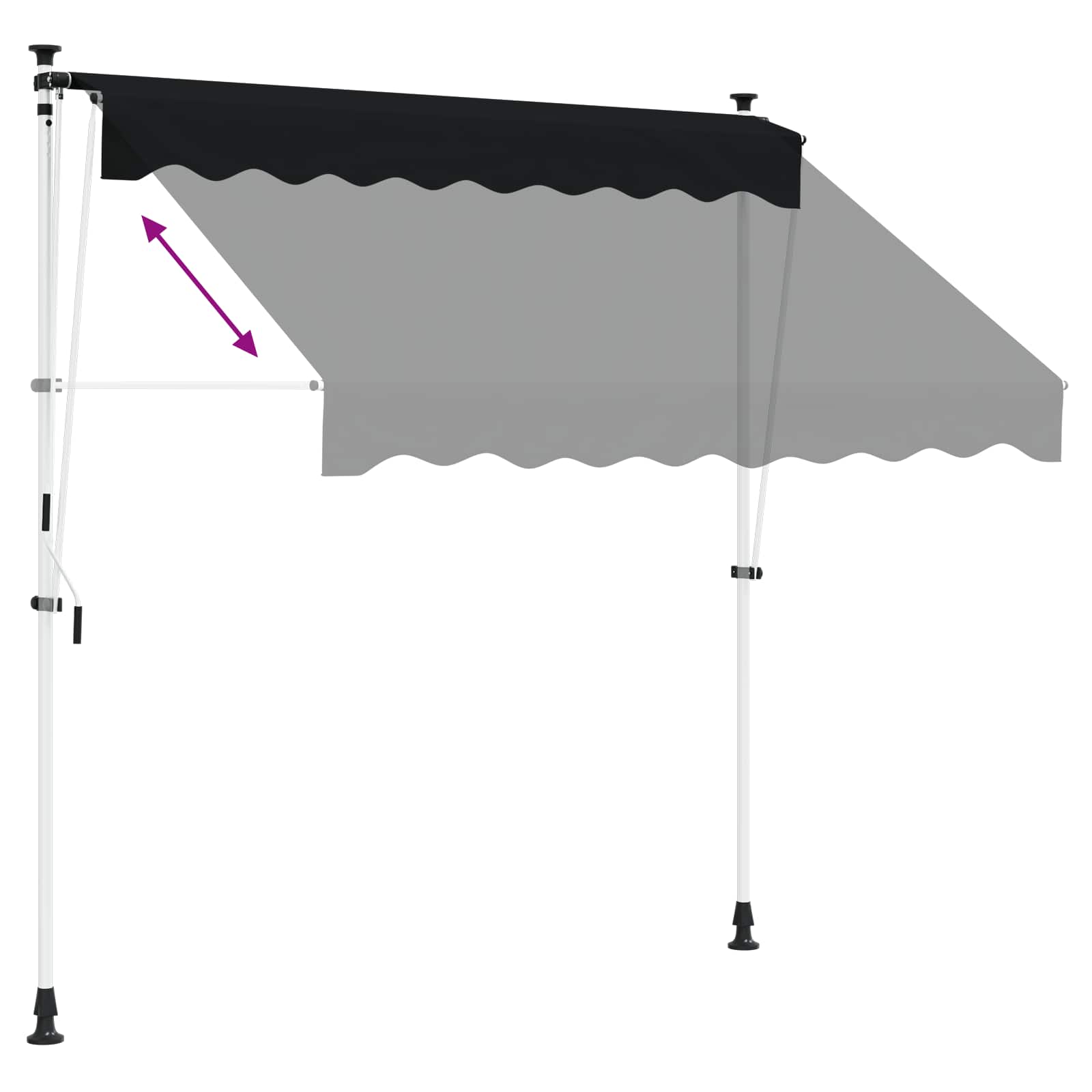 Manuell einziehbare Markise Schwarz 400 cm