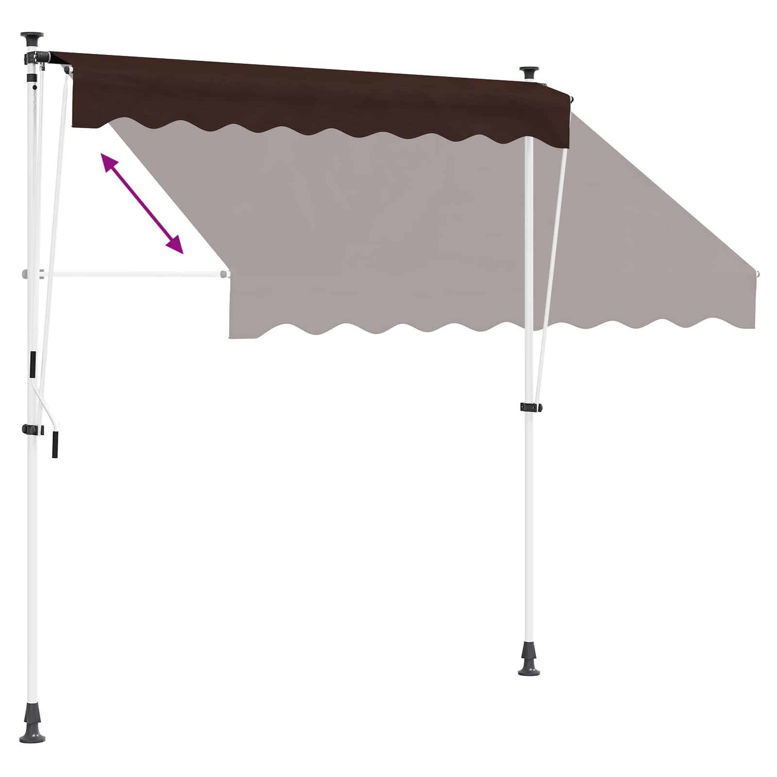 Manuell einziehbare Markise Braun 350 cm