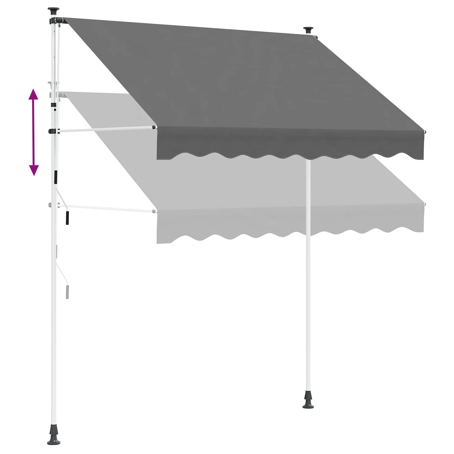 Manuell einziehbare Markise Hellgrau 250 cm