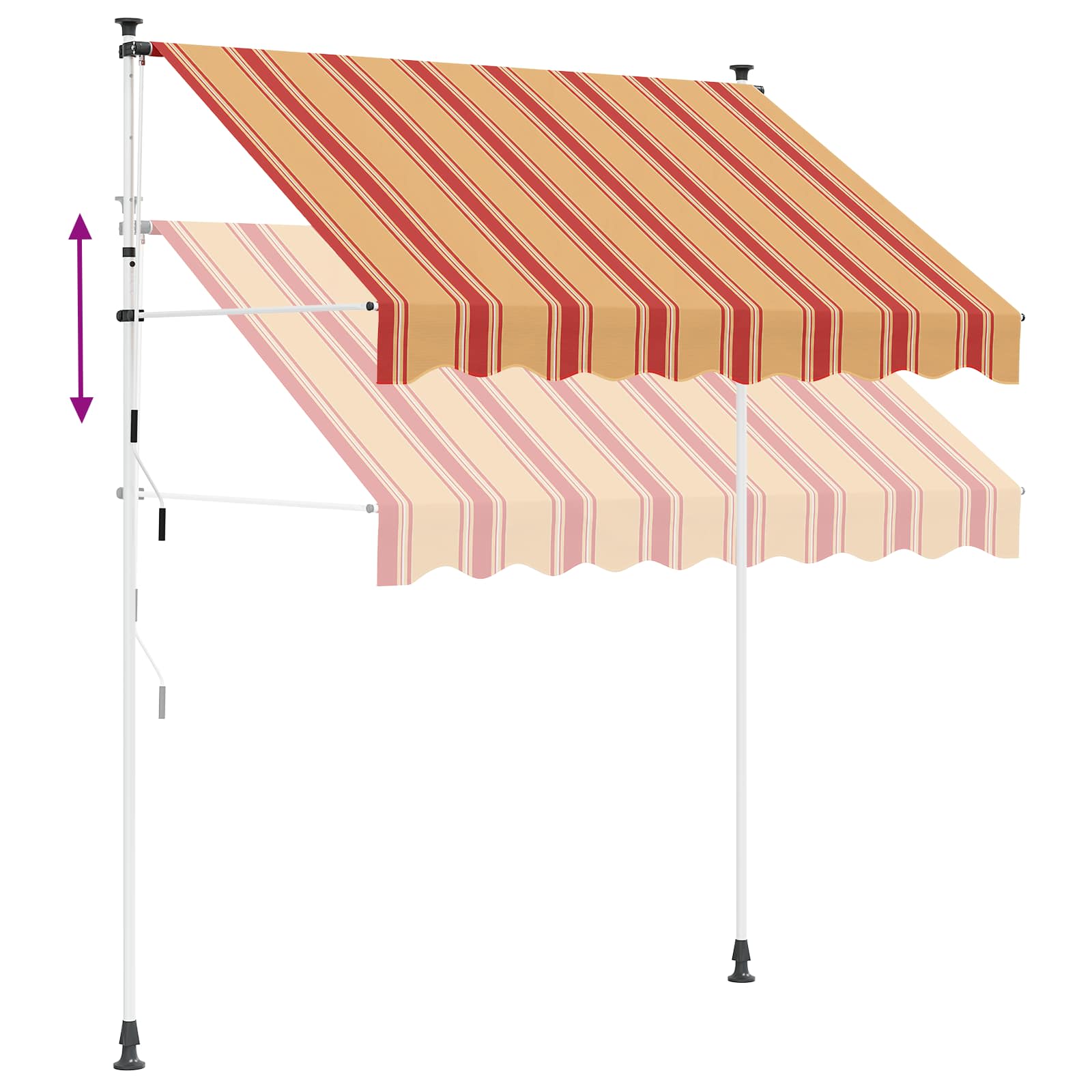 Manuell einziehbare Markise Mehrfarbig 350 x 115 x 300 cm