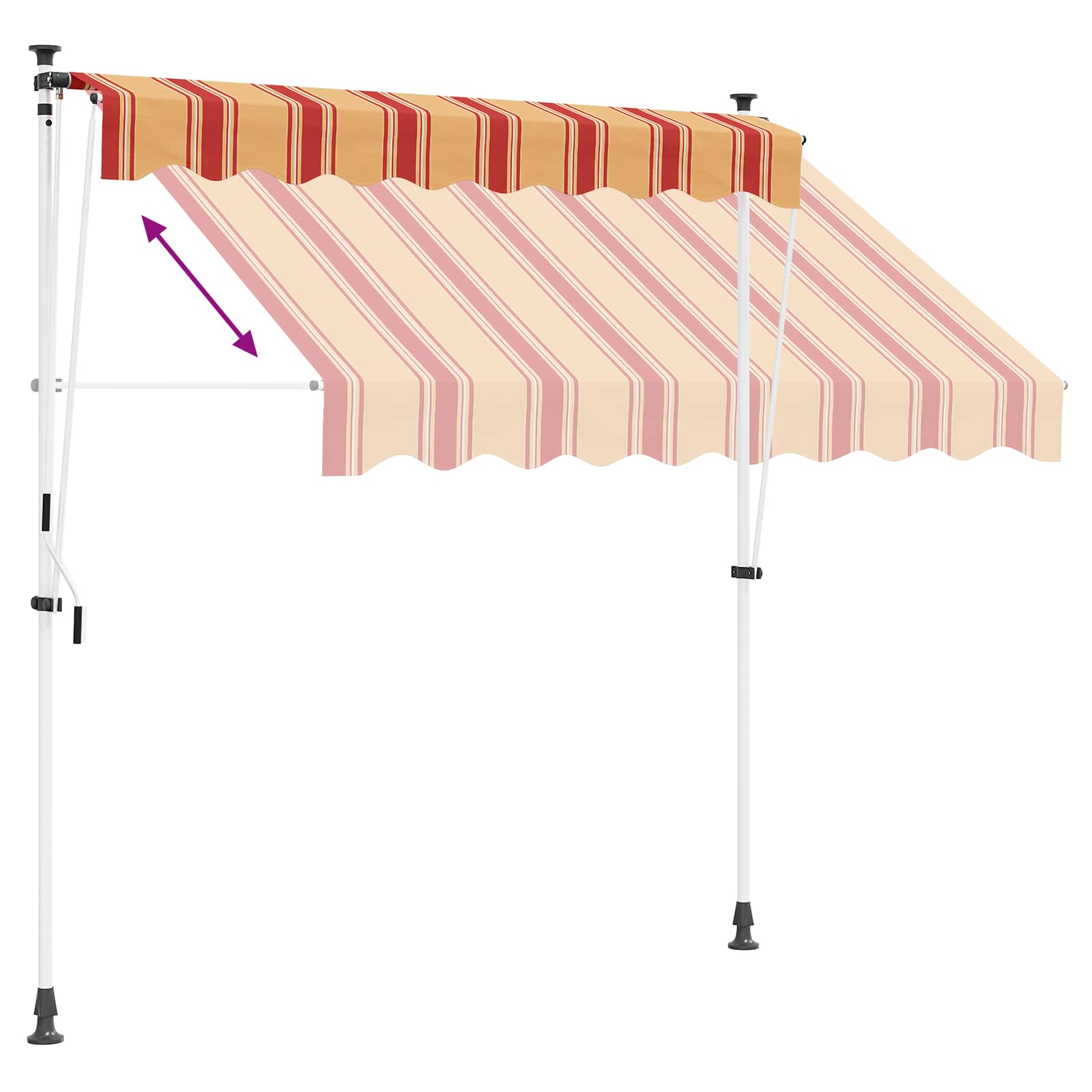 Manuell einziehbare Markise Mehrfarbig 400 x 115 x 300 cm