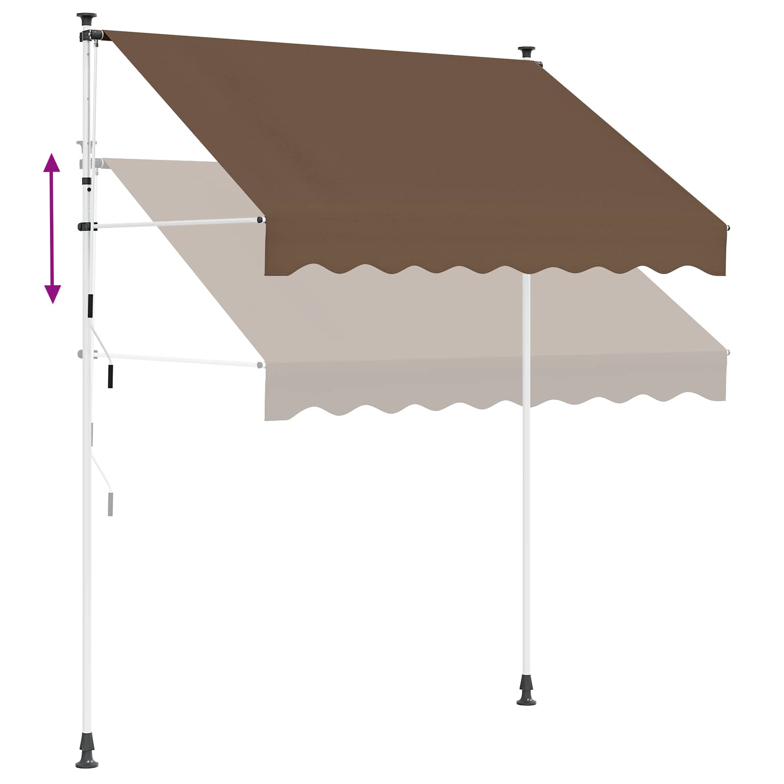 Manuell einziehbare Markise Taupe 100 cm