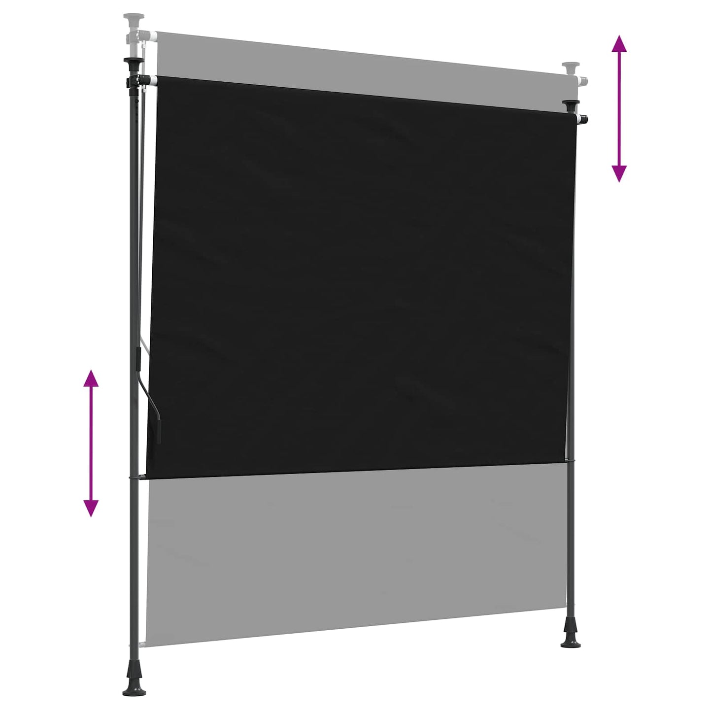 Outdoor Rollo Schwarz 100 x 270 cm