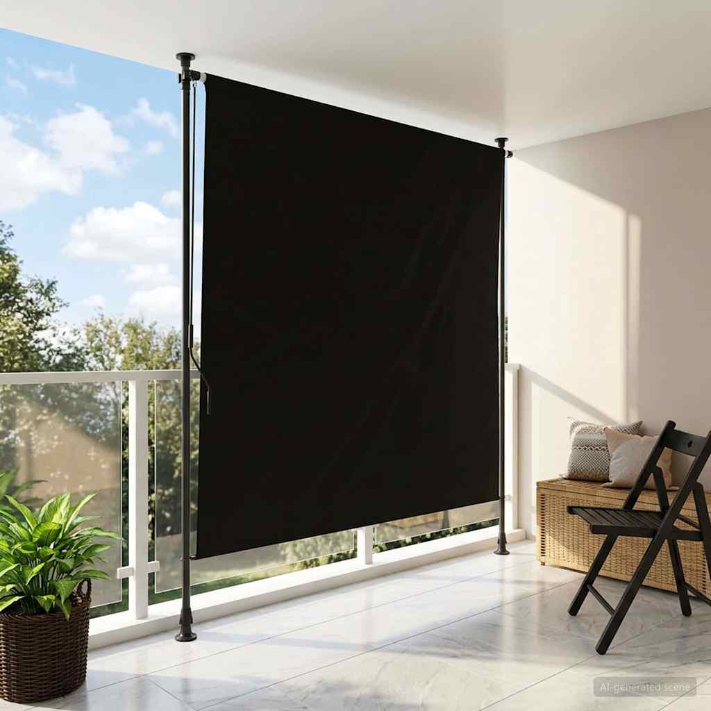 Outdoor Rollo Schwarz 120 x 270 cm