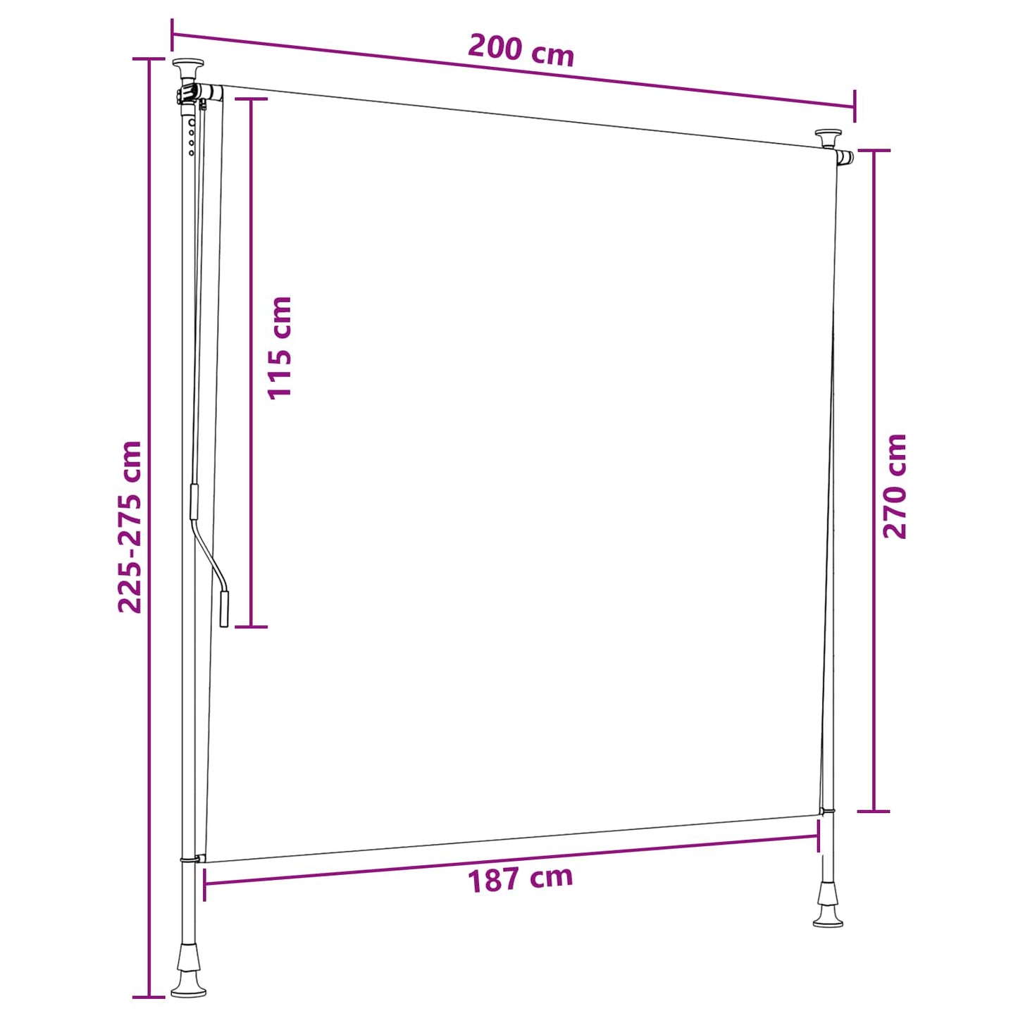 Outdoor Rollo Sand 200 x 270 cm