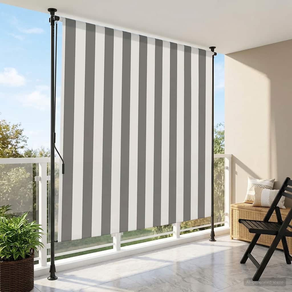 Outdoor Rollo Anthrazit und Weiß 100 x 270 cm