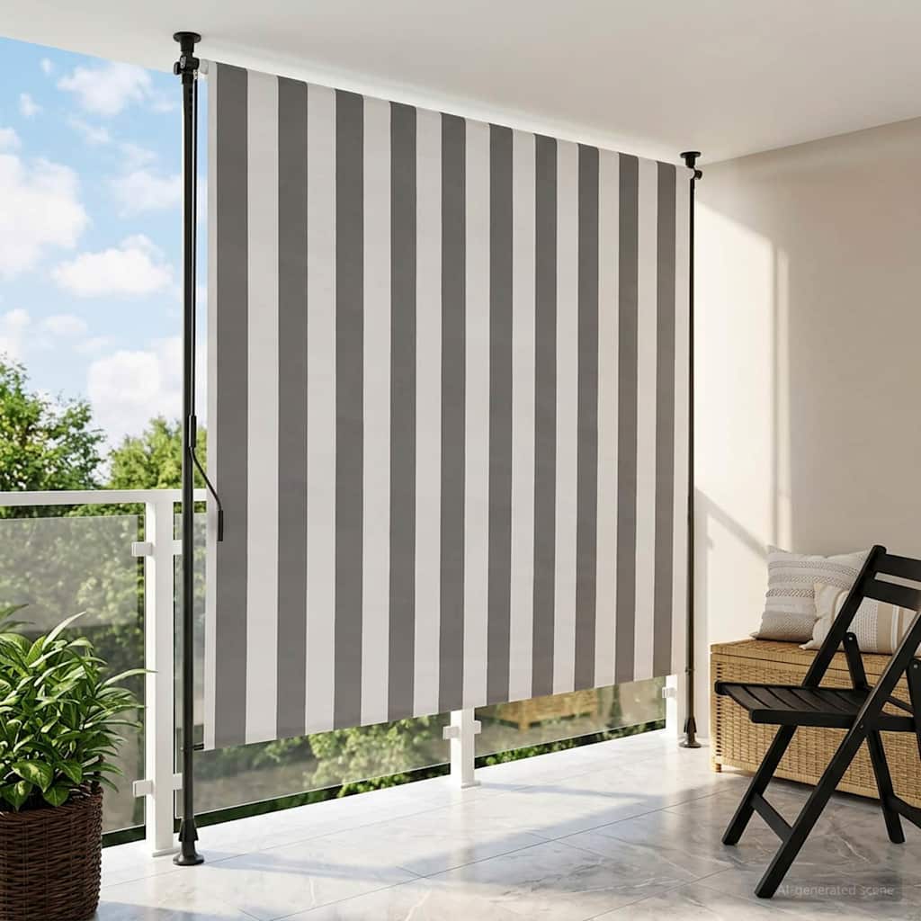 Outdoor Rollo Anthrazit und Weiß 120 x 270 cm