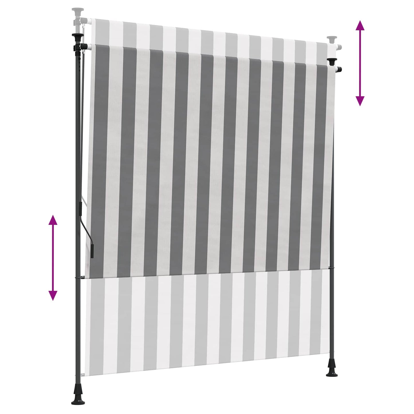 Outdoor Rollo Anthrazit und Weiß 120 x 270 cm