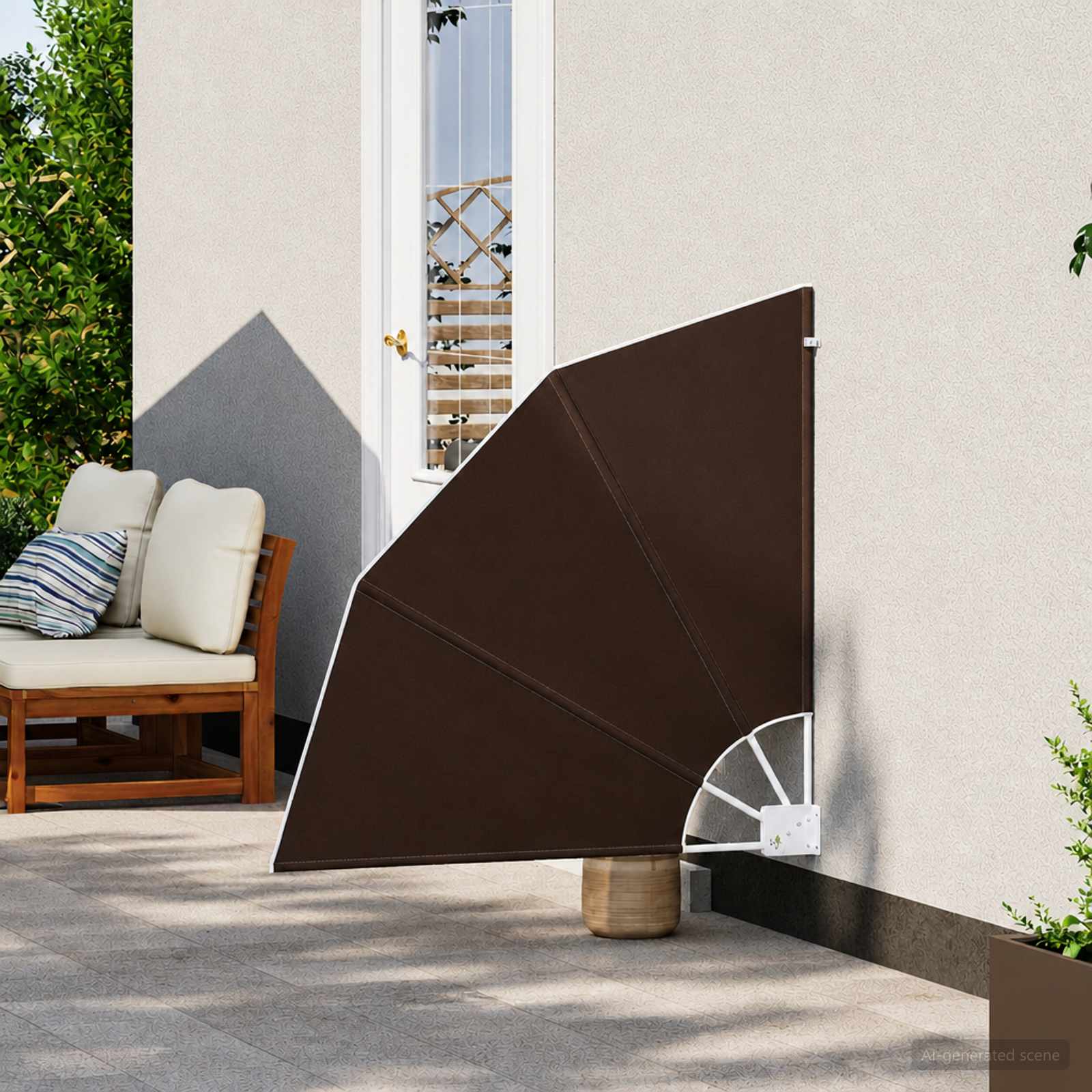 Balkon Sichtschutz 140 x 140 cm Polyester Braun
