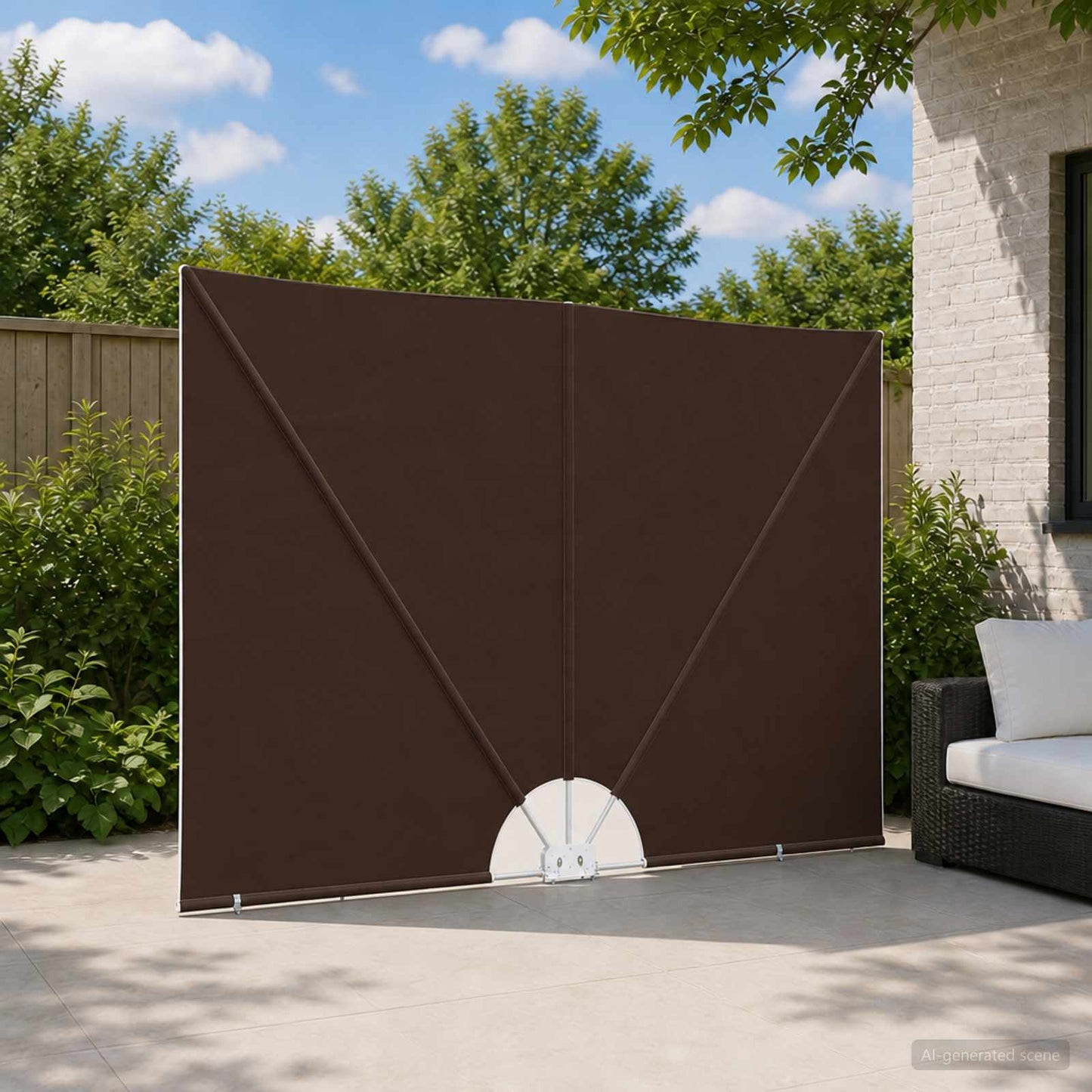 Balkon Sichtschutz 240 x 160 cm Polyester Rechtwinklig Braun