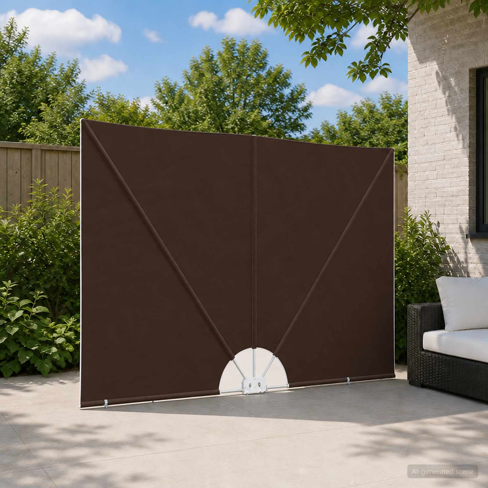 Balkon Sichtschutz 200 x 400 cm Polyester Rechtwinklig Braun