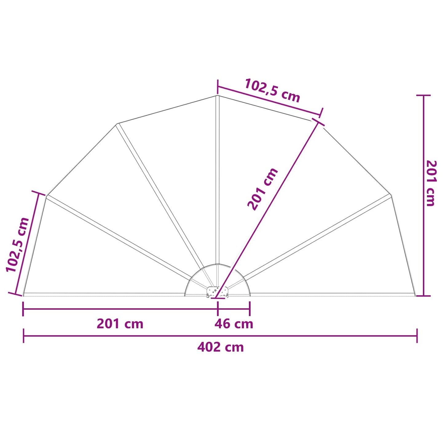 Balkon Sichtschutz Ø 400 cm Polyester Braun