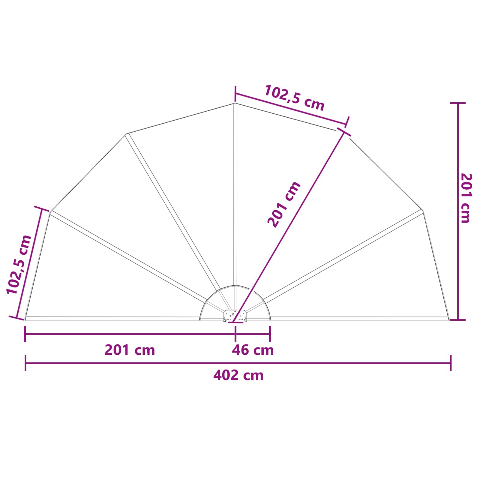 Balkon Sichtschutz Ø 400 cm Polyester Braun