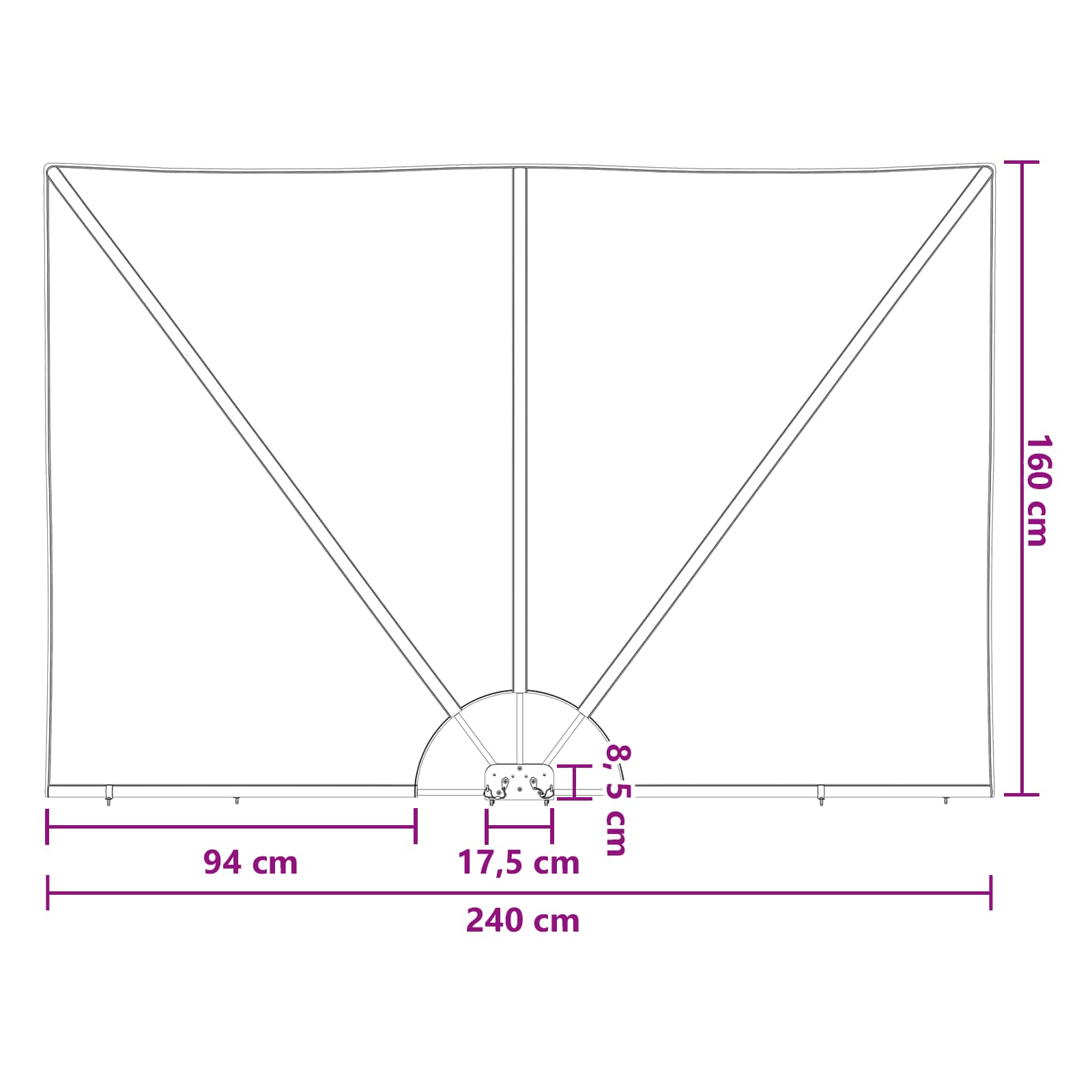 Balkon Sichtschutz 160 x 240 cm Polyester Unregelmäßig Braun