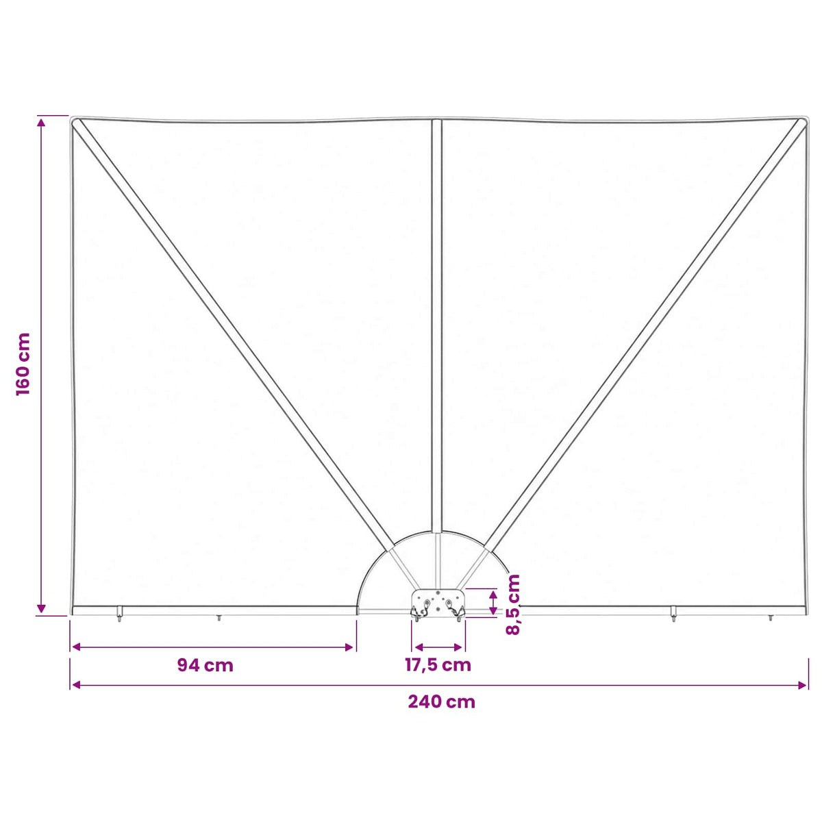Balcony Privacy Screen Rechteckig 200 x 300 cm Polyester Braun