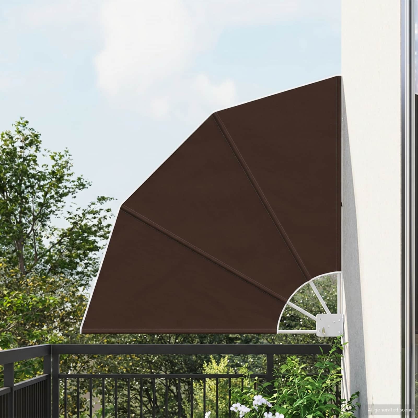 Balkon Sichtschutz 115 x 115 cm Polyester Braun
