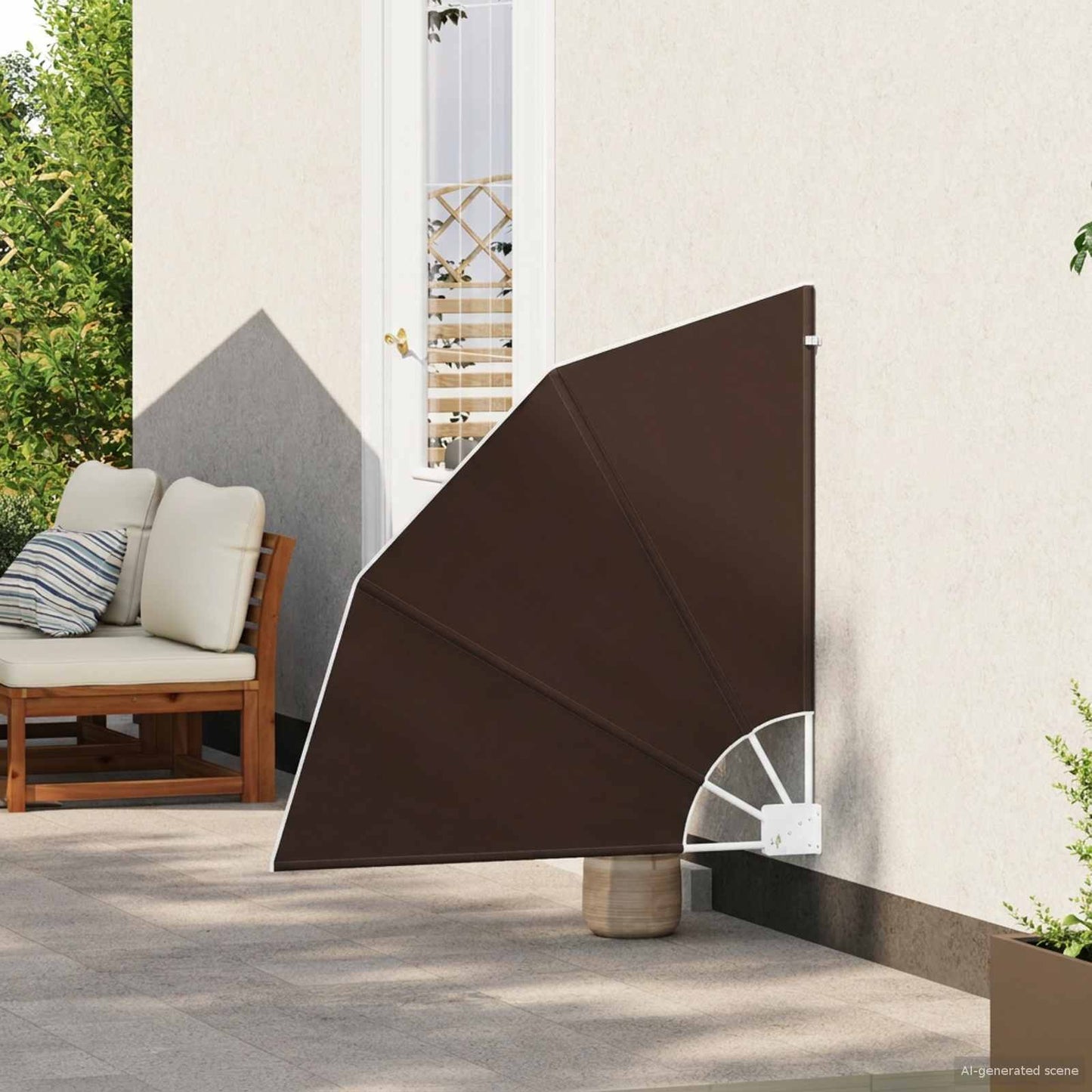 Balkon Sichtschutz 115 x 115 cm Polyester Braun
