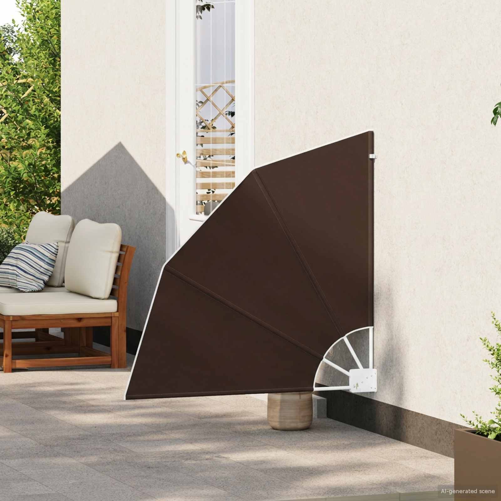 Balkon Sichtschutz 115 x 115 cm Polyester Braun