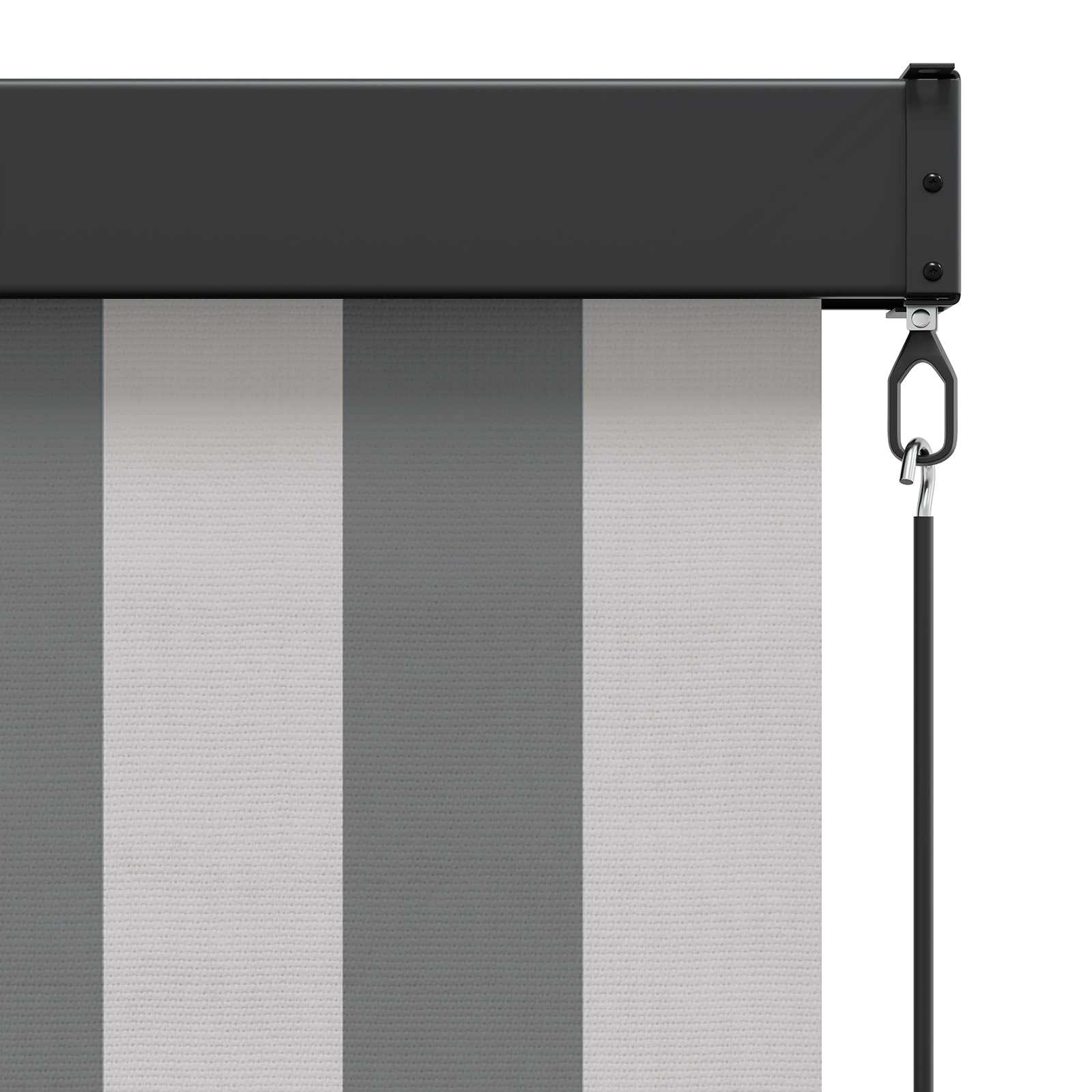 Rollo Anthrazit und Weiß 100 x 250 cm Stoff und Aluminium