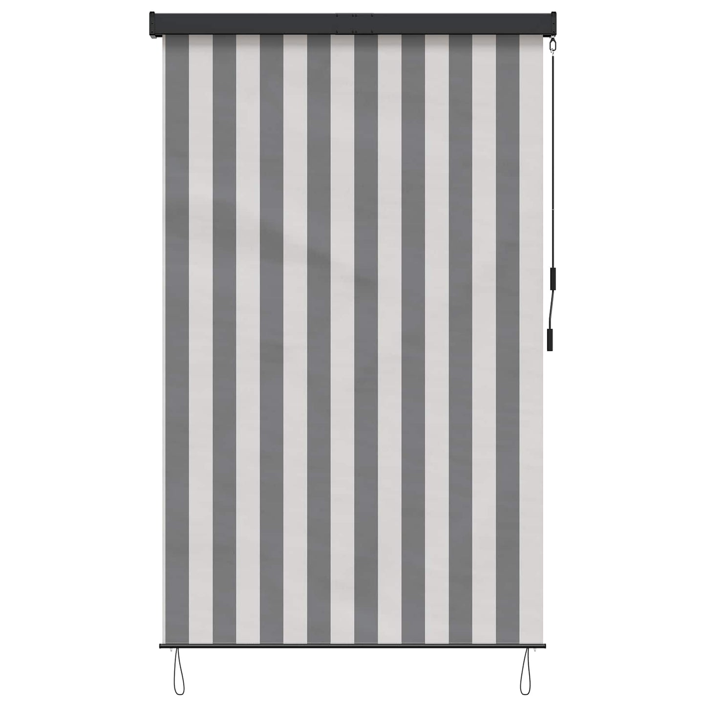 Rollo Anthrazit und Weiß 100 x 250 cm Stoff und Aluminium