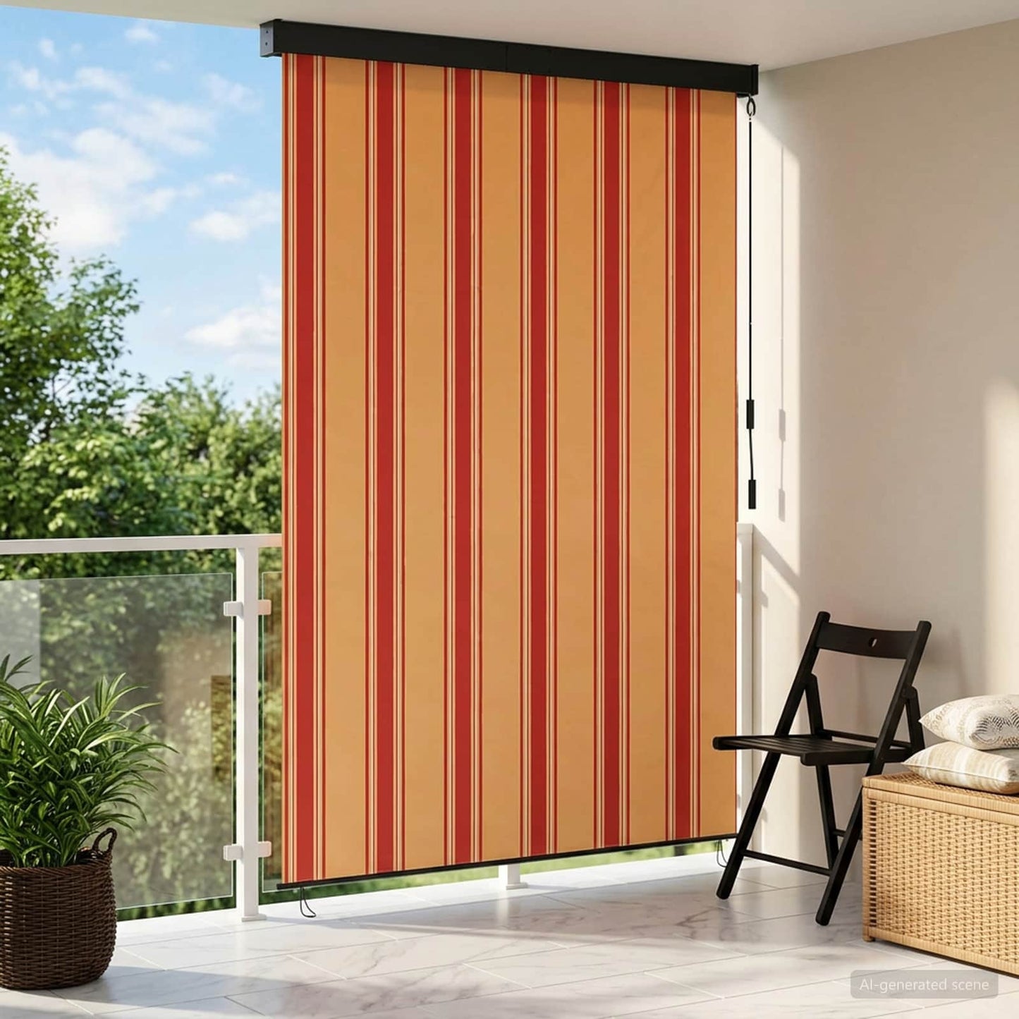 Rollo Mehrfarbig 100 x 250 cm Stoff und Aluminium