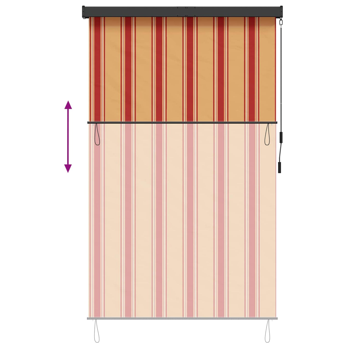 Rollo Mehrfarbig 100 x 250 cm Stoff und Aluminium