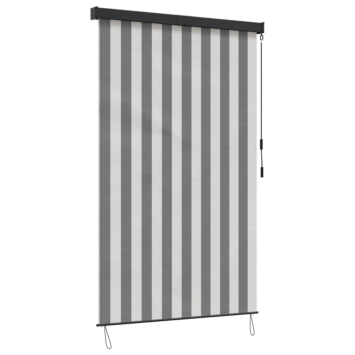 Rollo Anthrazit und Weiß 160 x 250 cm Stoff und Aluminium