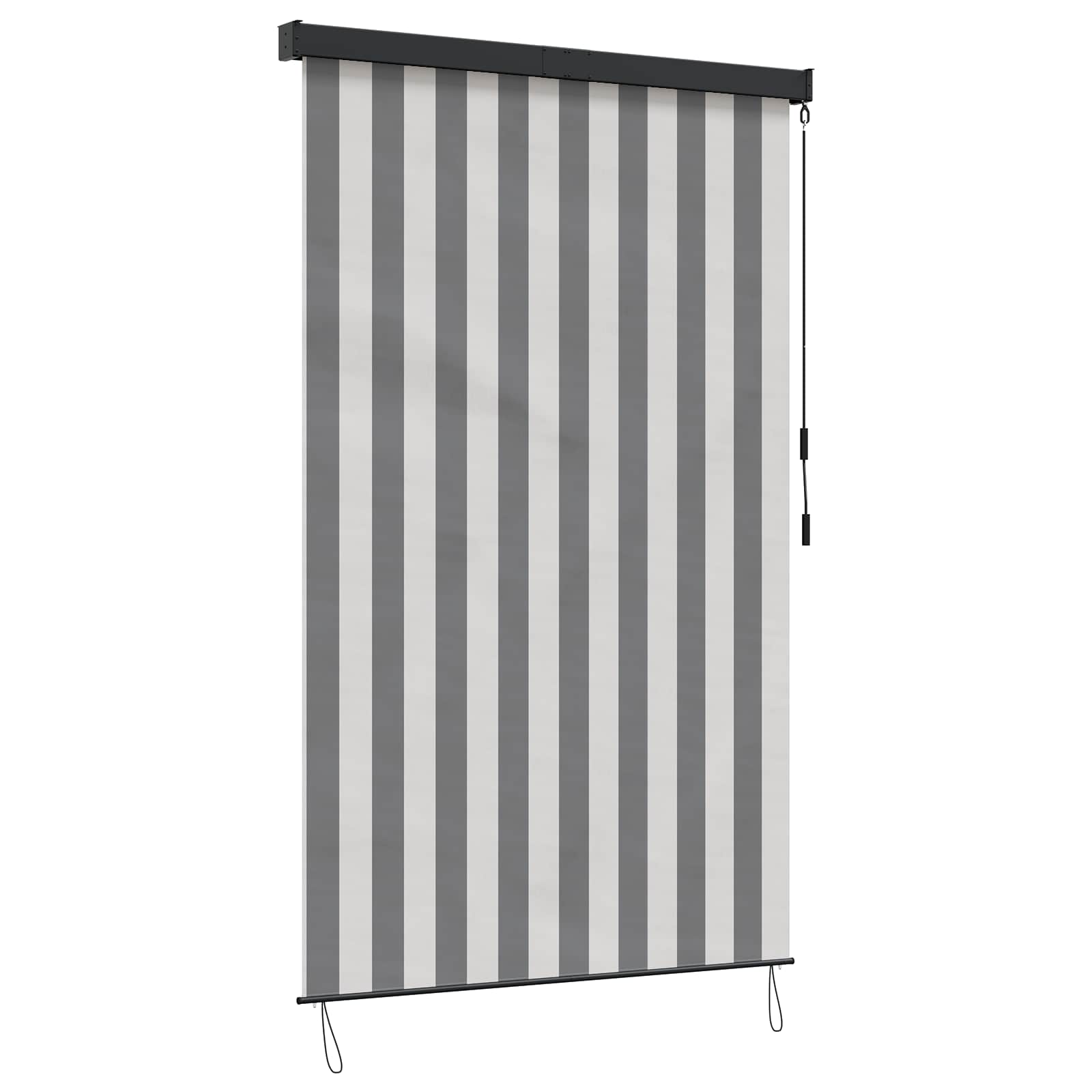 Rollo Anthrazit und Weiß 160 x 250 cm Stoff und Aluminium