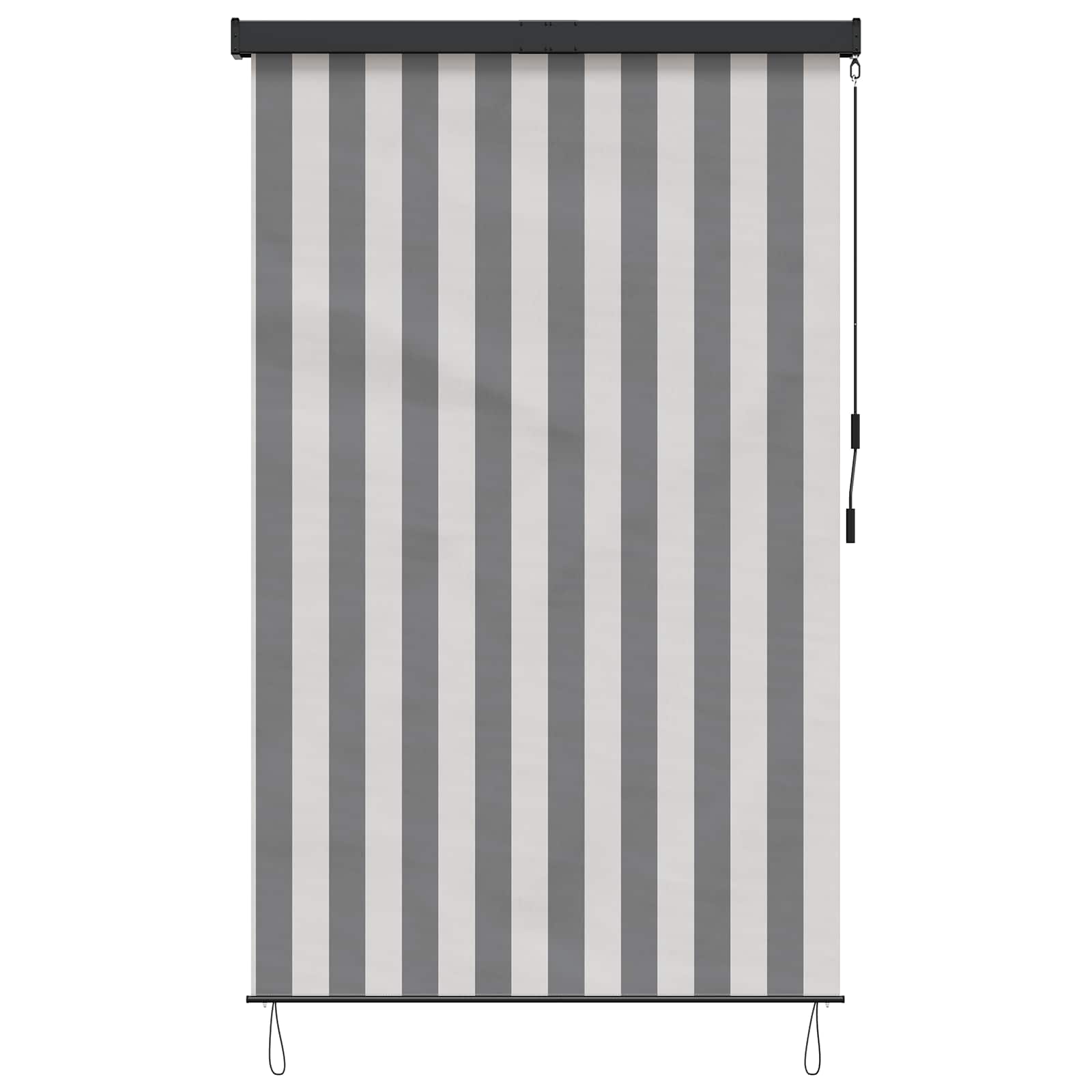 Rollo Anthrazit und Weiß 160 x 250 cm Stoff und Aluminium
