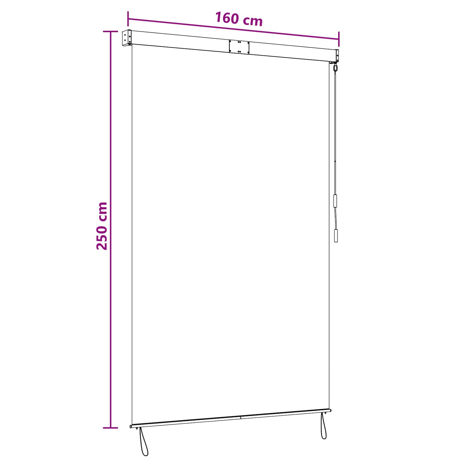 Rollo Anthrazit und Weiß 160 x 250 cm Stoff und Aluminium
