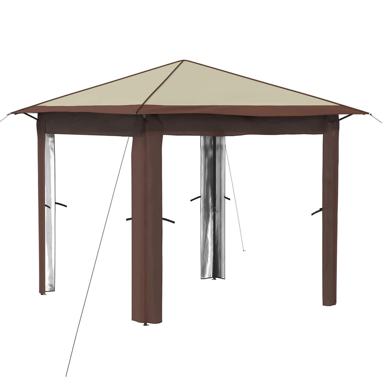 Gazebo ohne Seitenwand 2,6 x 2,6 m Creme und Braun