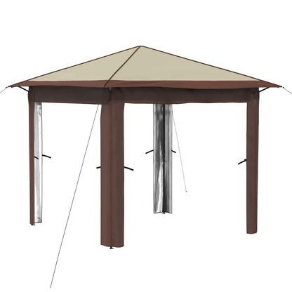 Gazebo ohne Seitenwand 2,6 x 2,6 m Creme und Braun