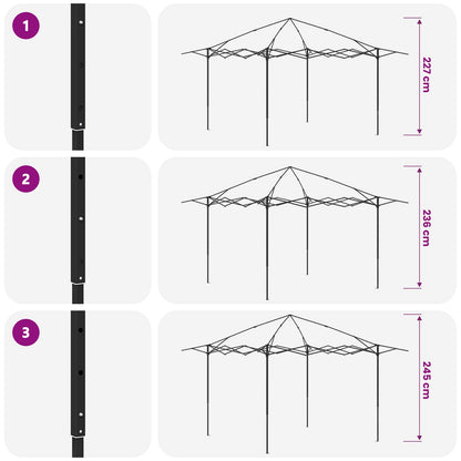 Gazebo ohne Seitenwand 2,6 x 2,6 m Creme und Braun