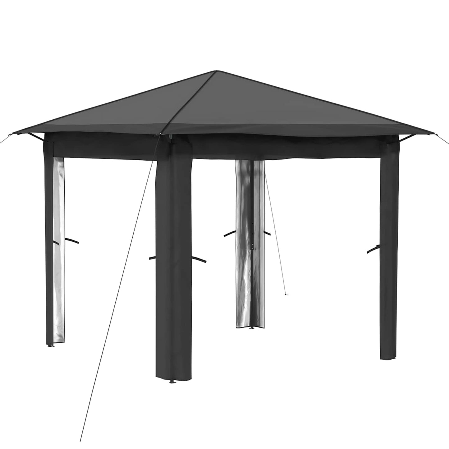 Gazebo ohne Seitenwand 2,6 x 2,6 m Hellgrau und Anthrazit