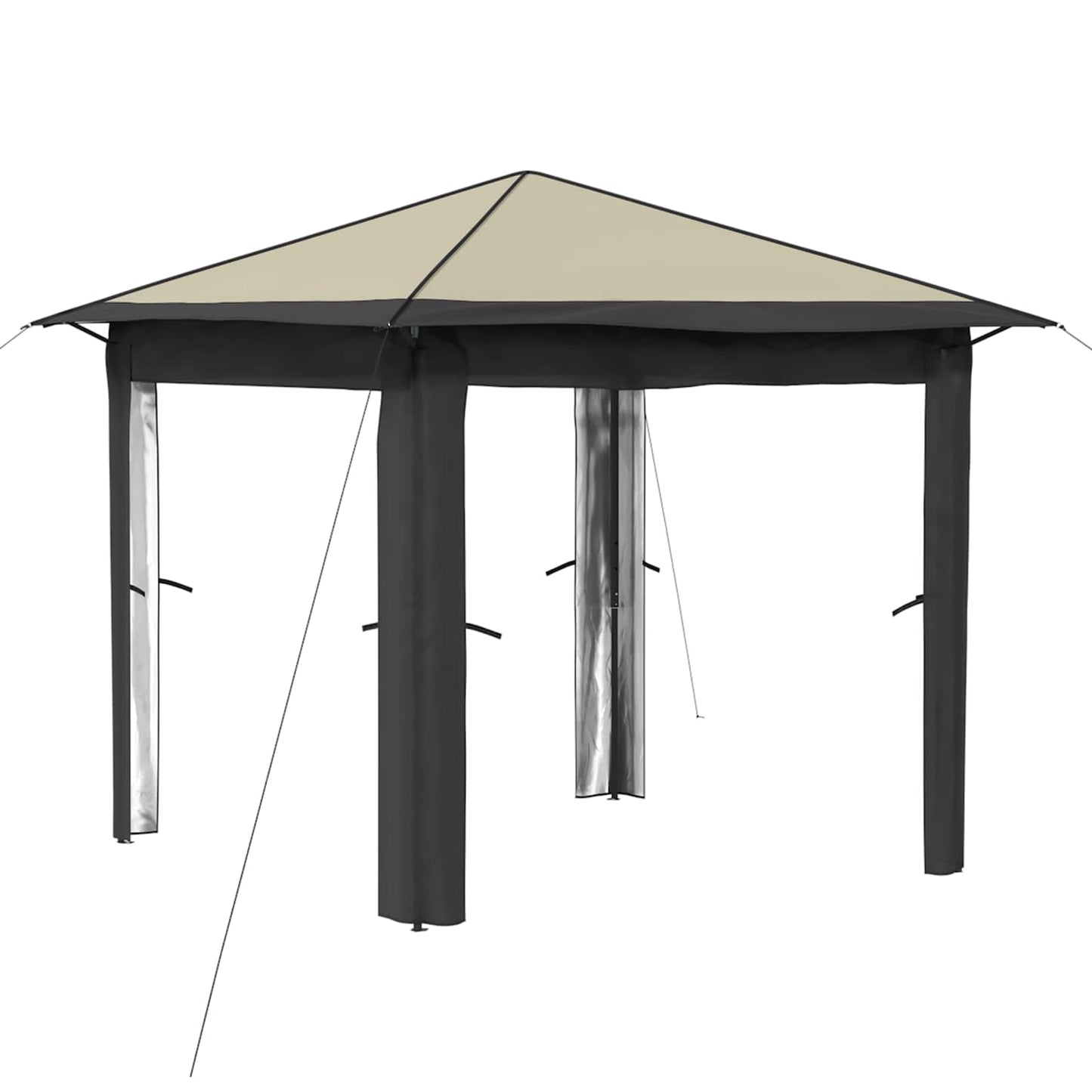 Gazebo ohne Seitenwand 2,6 x 2,6 m Creme und Anthrazit