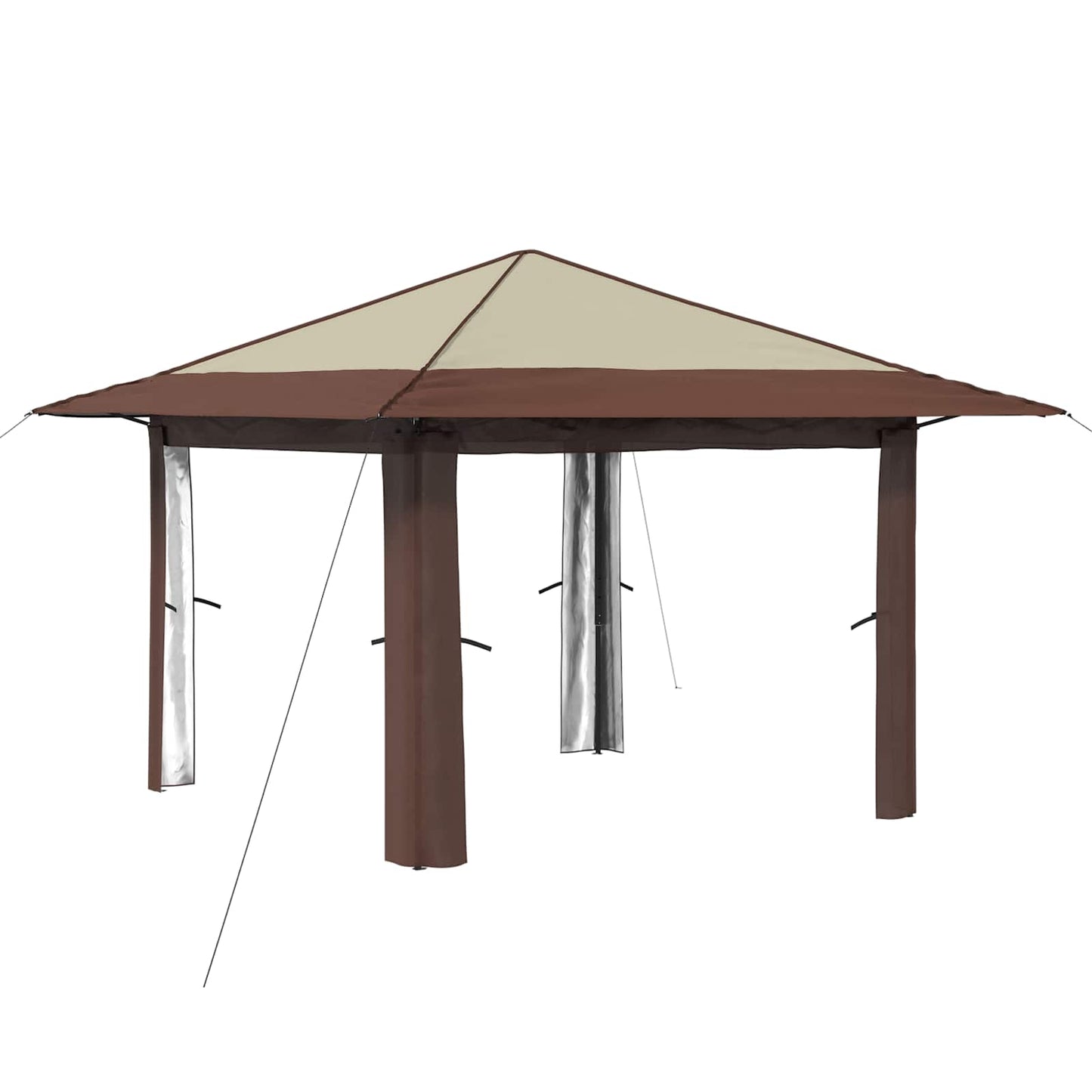 Gazebo ohne Seitenwand Creme und Braun
