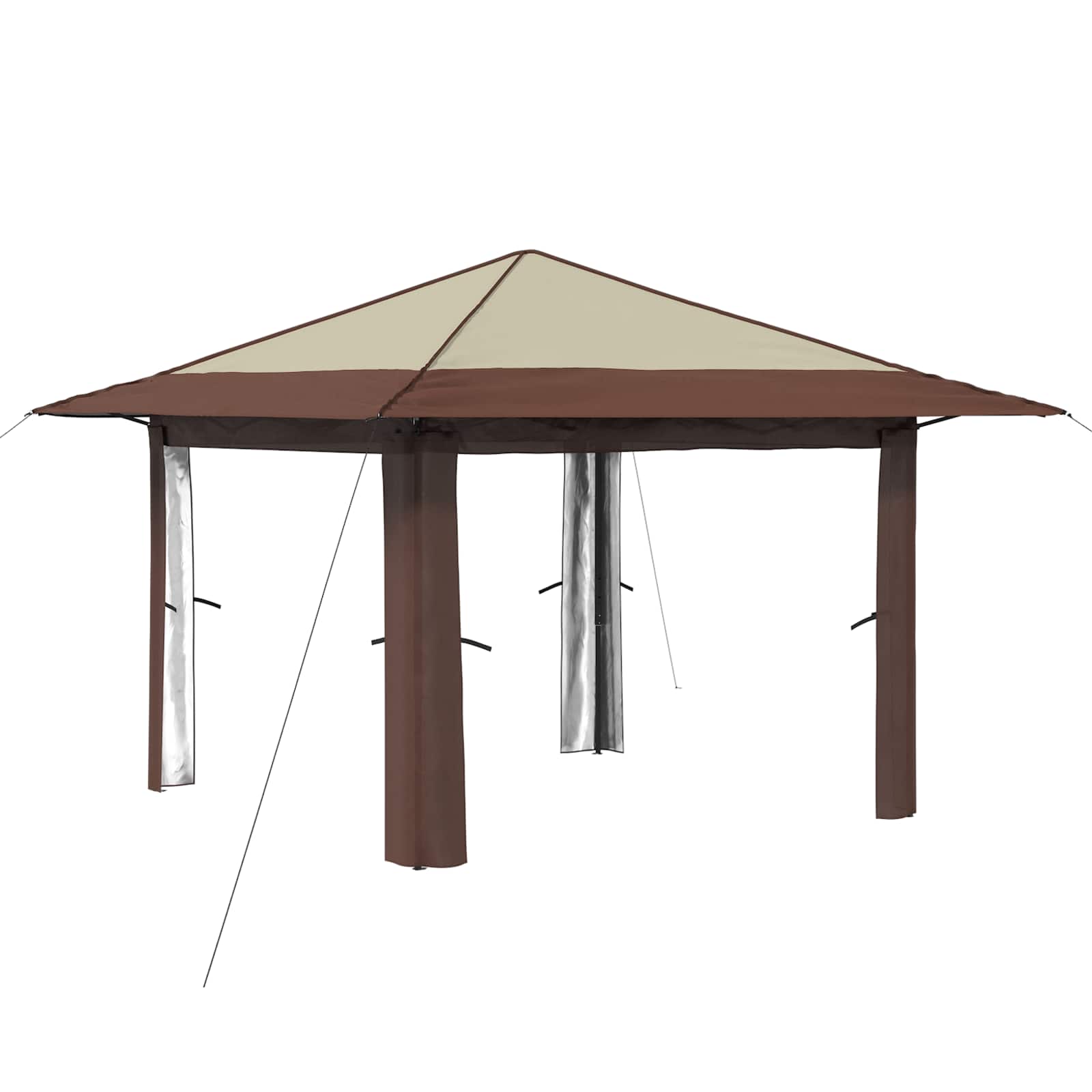 Gazebo ohne Seitenwand Creme und Braun