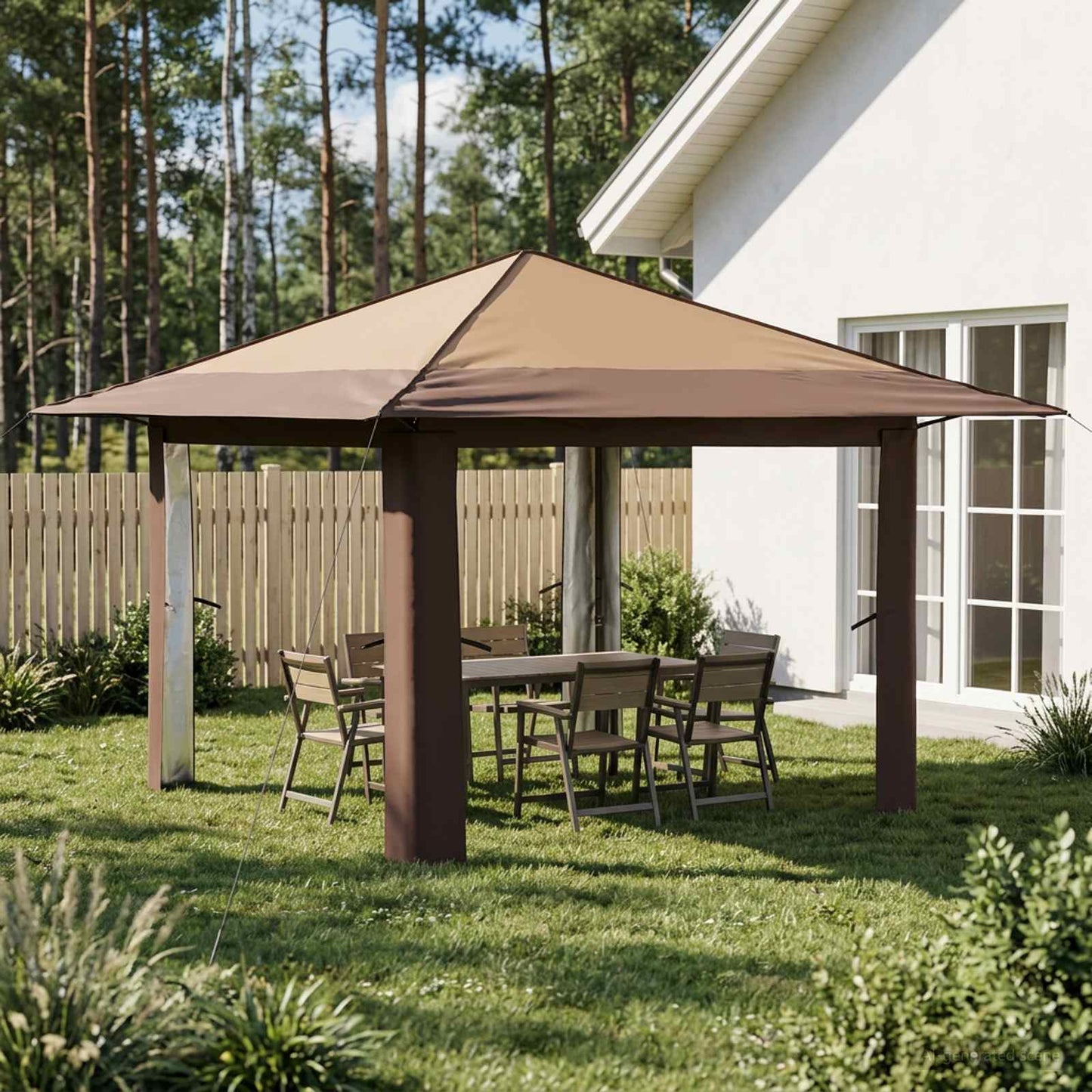 Gazebo ohne Seitenwand Beige und Braun
